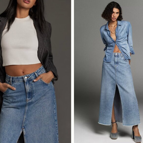 Pilcro Light Blue Denim Skirt - Picture 1 of 11